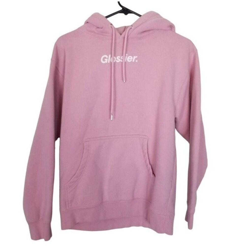 Glossier pink hoodie